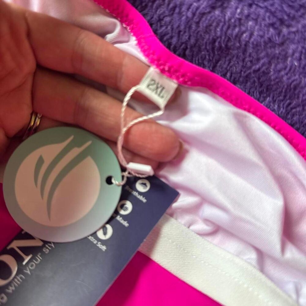Soneven 2XL Hot Pink Tankini Swim Top Adjustable Straps Plus Size NWT - Picture 4 of 5